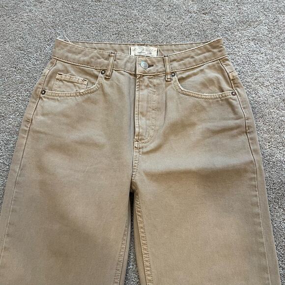 We The Free‎ Women's Tan Denim Jeans Distressed High Waist Straight Leg Size 25 - Picture 3 of 7